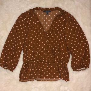 Polka Dot Long Sleeve Blouse